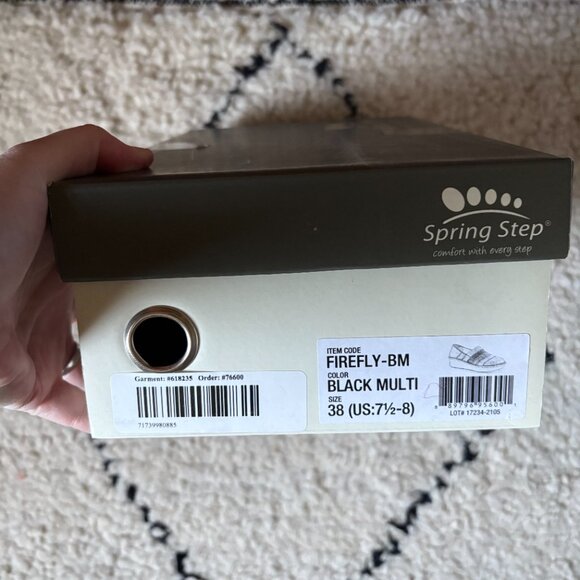 Spring Step Firefly burgundy black leather slip-on comfy shoes women's 38 [READ] - Picture 2 of 7